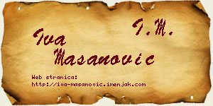 Iva Mašanović vizit kartica